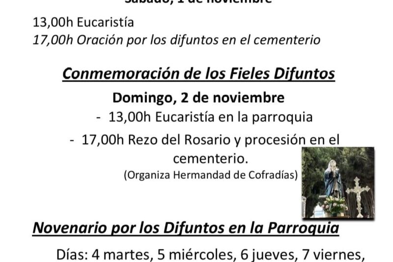 Celebraciones parroquiales por la Fiesta de Todos los Santos