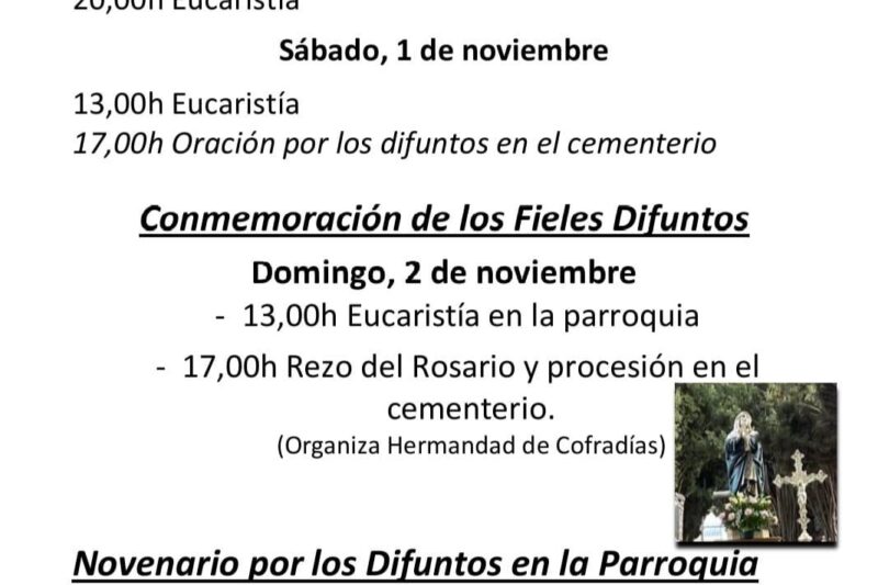 Celebraciones parroquiales por la Fiesta de Todos los Santos