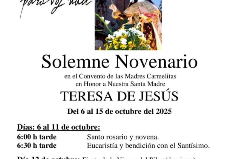 Novenario en honor a Santa Teresa de Jesús, en el convento de las RR.MM. Carmelitas